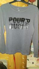 Tee shirt strass gris