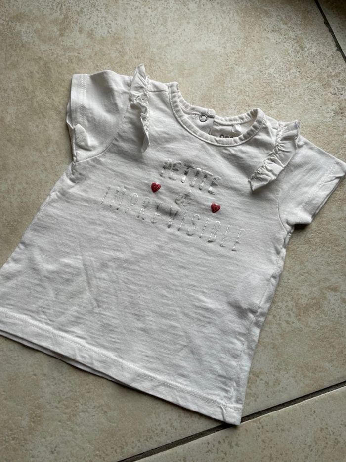 Bébé tee shirt blanc 6 mois - photo numéro 1