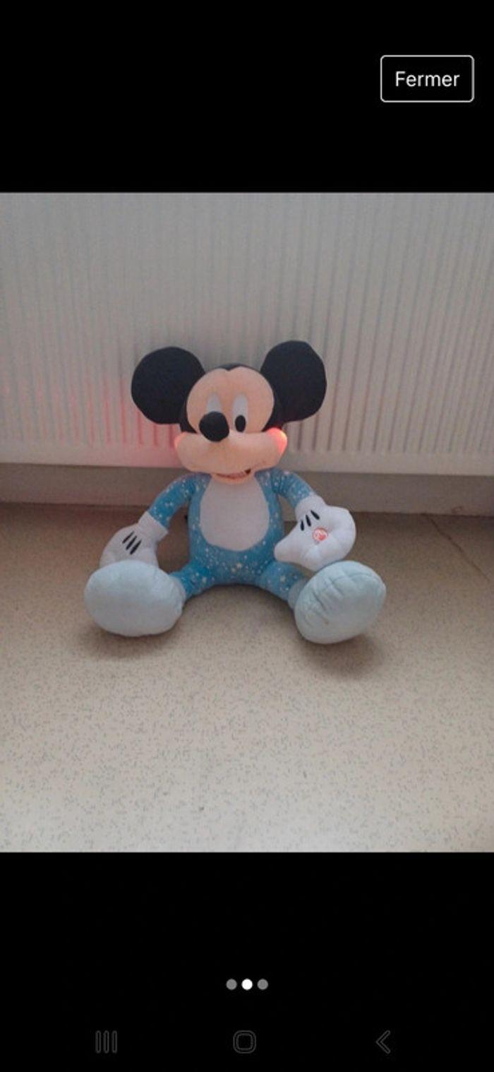 Mickey peluche bleue étoilee lumineux - photo numéro 2