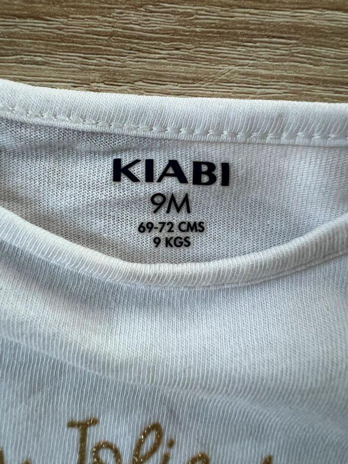 T-shirt manches longues blanc Kiabi 9 mois TBE - photo numéro 3