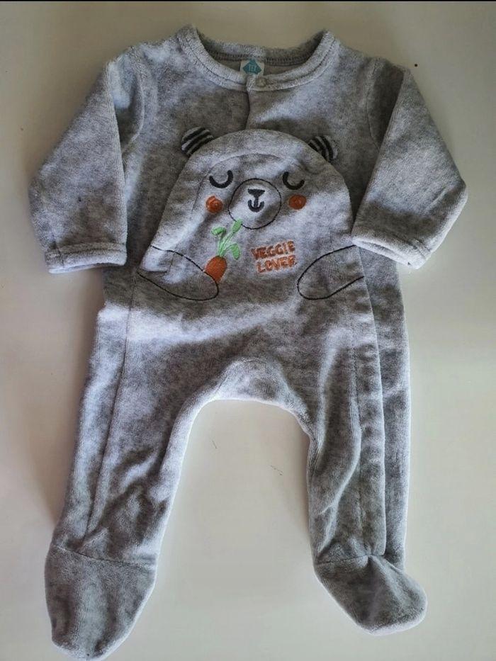 Pyjama velours bébé  ourson - photo numéro 1