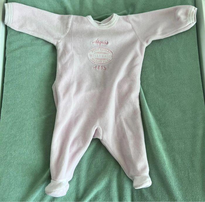 Pyjama / grenouillère Petit Bateau rose taille naissance - photo numéro 1