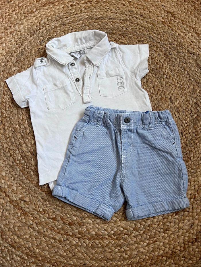 Ensemble polo et short taille 6 mois - photo numéro 1