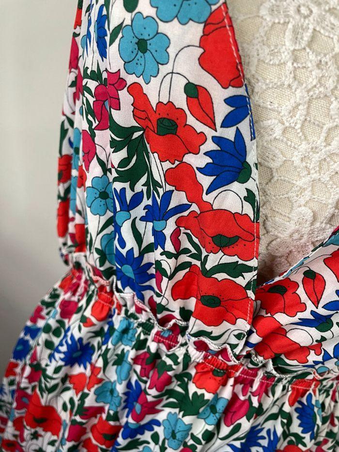 Robe maxi à fleurs bleu et rouge - photo numéro 2