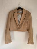 Blazer crop bershka beige taille s 36