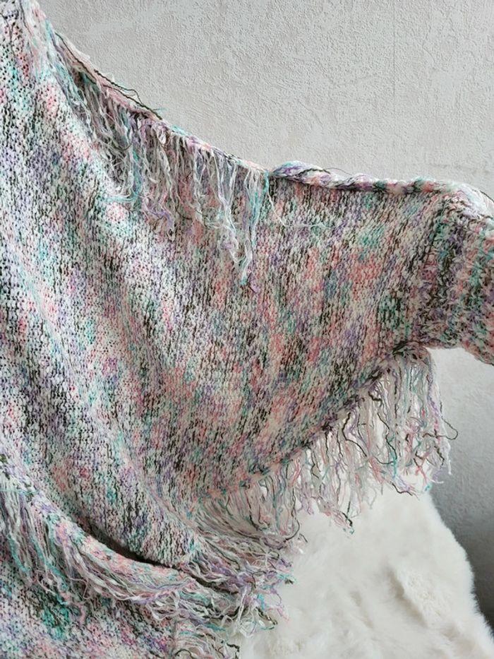 Pull poncho bohème multicolore jcl taille unique - photo numéro 7