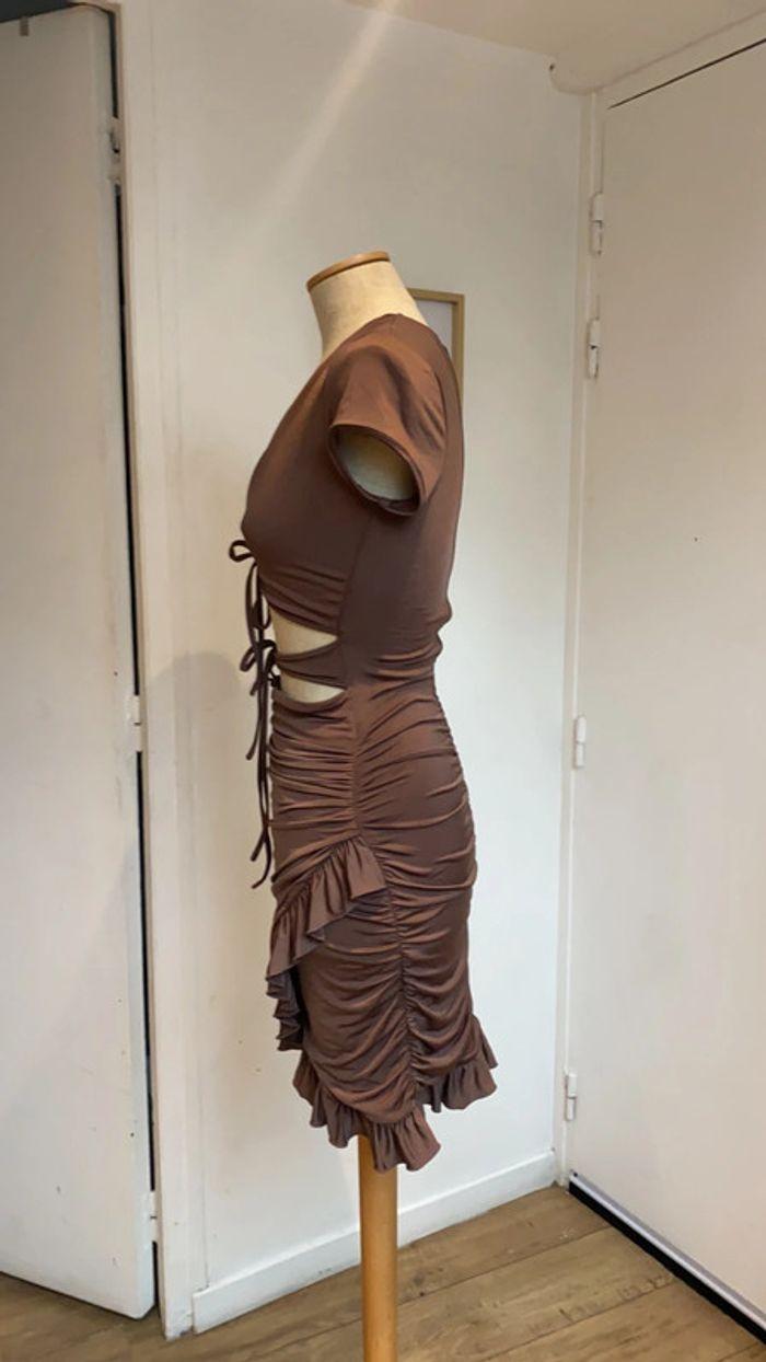 Robe sexy I am Gia taille XS avec lien moulante marron - photo numéro 5