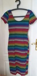 Robe arc en ciel multicolore à rayures