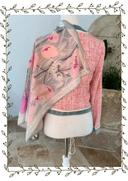 Foulard fleuri soie vintage