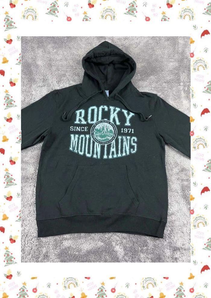 👕 Sweat à capuche Veste University Rare Vintage y2k 90s 2000s Rocky Mountains Noir Taille S 👕 - photo numéro 6