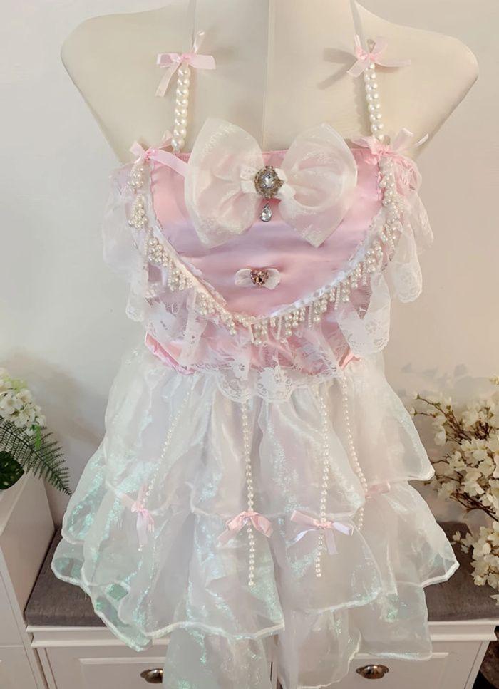 Dress Robe brilliante Pink Princess Lolita Cute Kawaii Manga Anime Cosplay Barbie - photo numéro 6