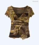 Tee-shirt marron et vert