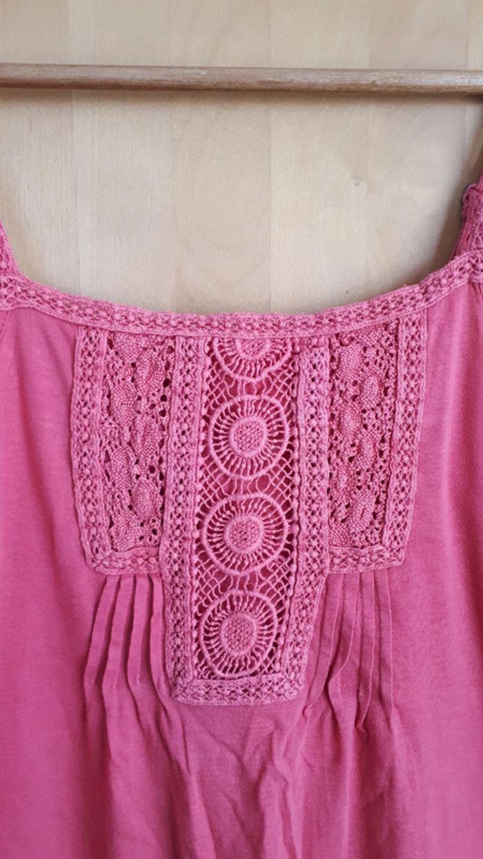 Débardeur macramé framboise Ici et maintenant 38/40 - photo numéro 2