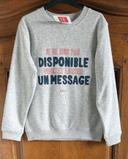 Sweat-shirt manches longues message humoristique