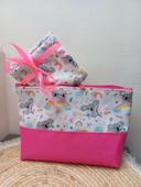 Ensemble trousse et 5 lingettes lavables - motif koalas