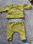 Ensemble 2 pièces jaune Petit bateau 3 mois