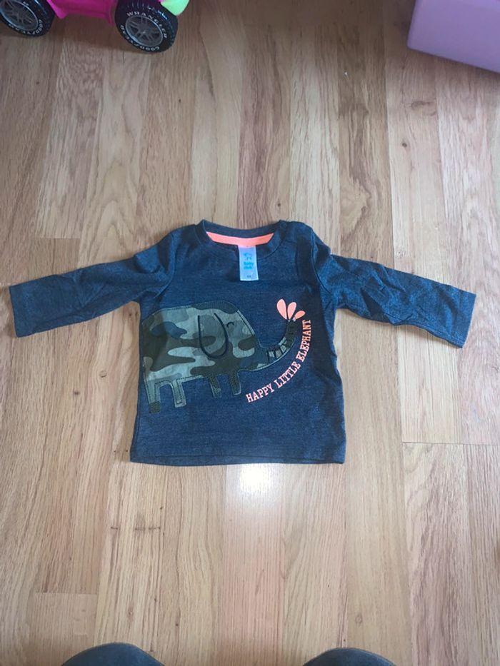 T-shirt manches longues 6-9 mois babyclub - photo numéro 1