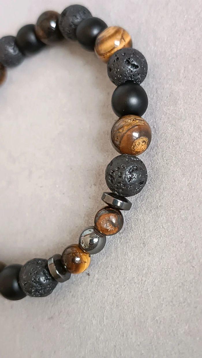 Bracelet homme ou mixte perles et oeil de tigre - photo numéro 2