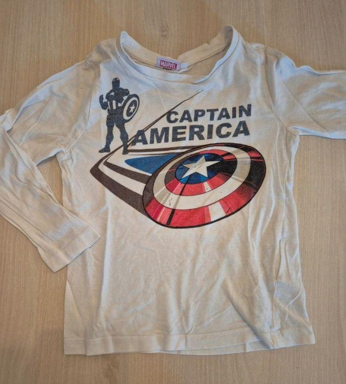 T shirt manches longues  Capitaine América 4ans - photo numéro 1