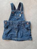 Salopette jupe jeans bleu taille 3 mois