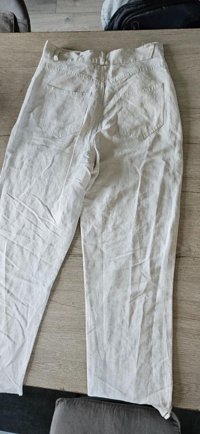 Pantalon beige en lin/viscose, Cicerone, taille 38, nickel - photo numéro 8