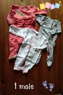 lot de 3  pyjamas léger - 1 mois - 53cm