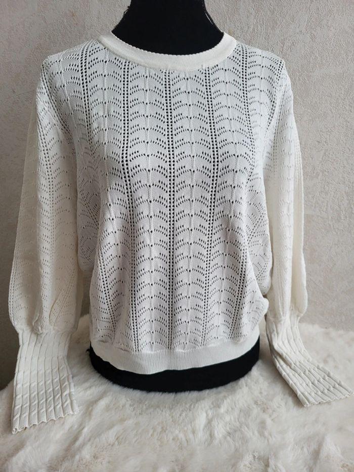 Pull ajouré blanc taille 44 - photo numéro 2