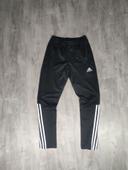 Jogging Adidas 3 Bandes Noir Logo Brodé Blanc Taille XS Homme