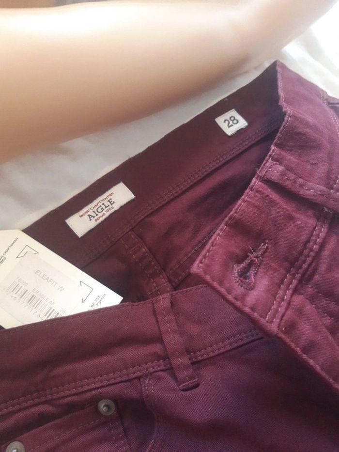 Jean pantalon slim Eleafit W femme aigle taille 38 M couleur rouge bordeaux - photo numéro 11