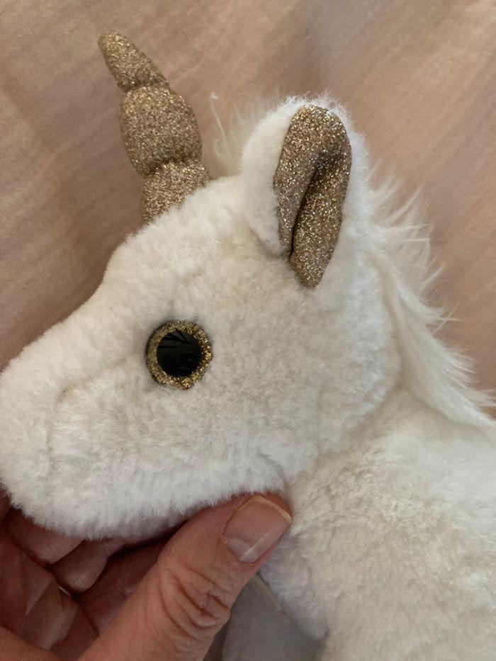 Histoire D’Ours peluche licorne blanche et dorée - photo numéro 6