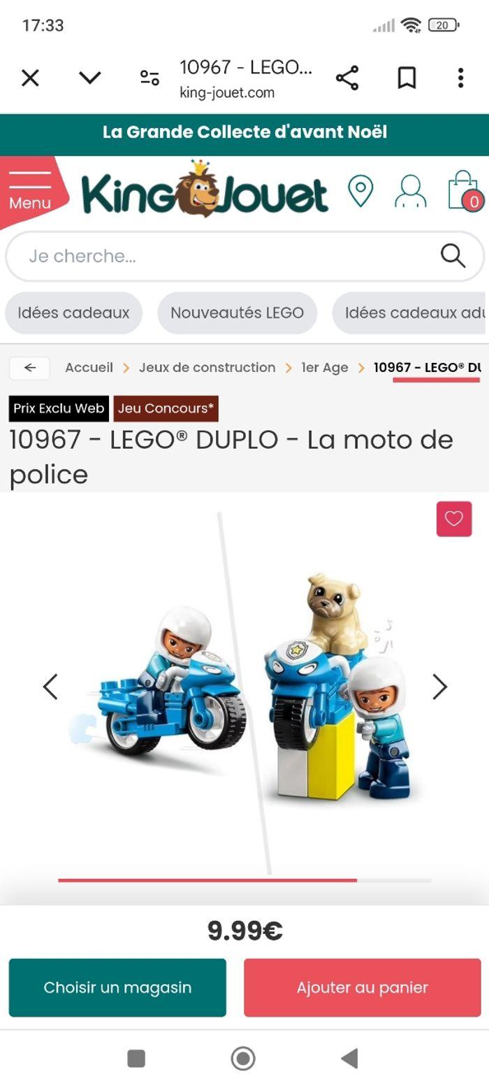 Duplo Lego moto de police - photo numéro 2