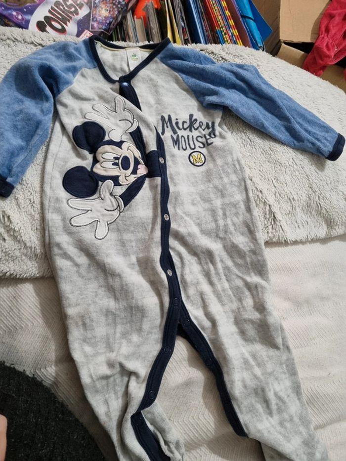 Pyjama hiver disney mickey gris bleu 18 a 24 mois - photo numéro 1