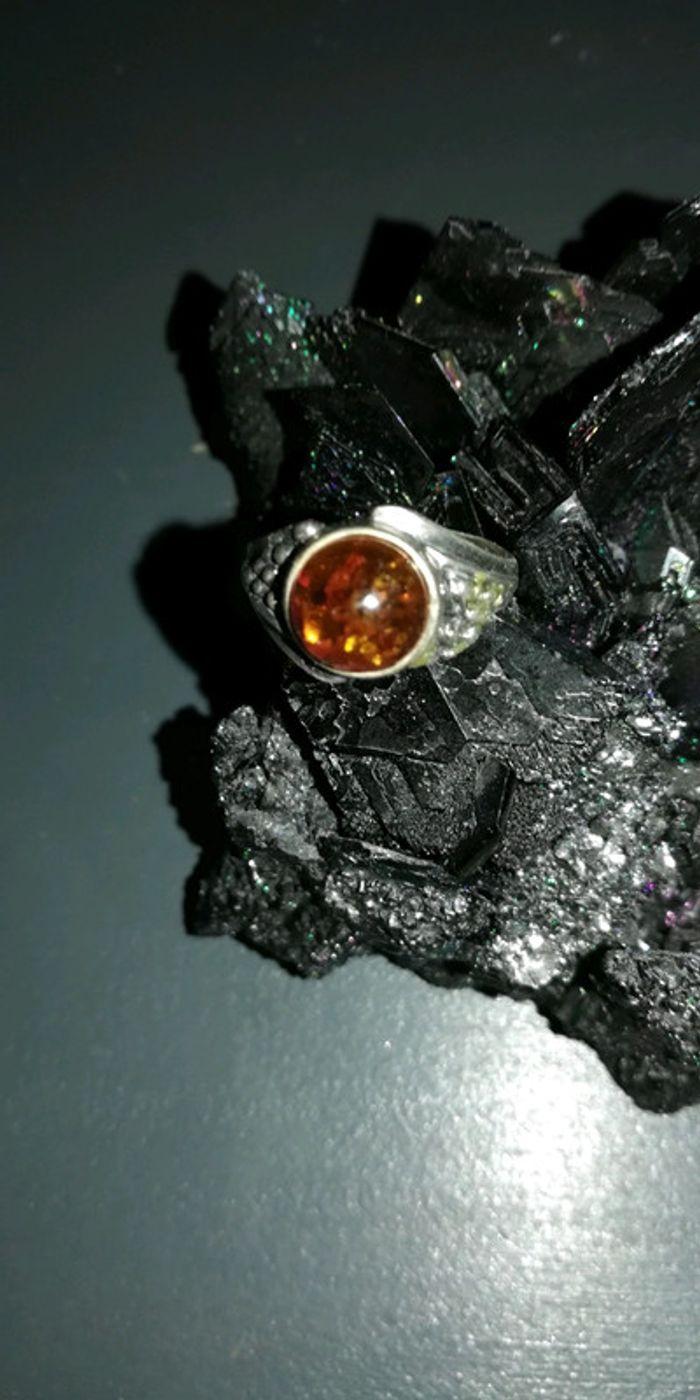 Bague argent et ambre - photo numéro 1