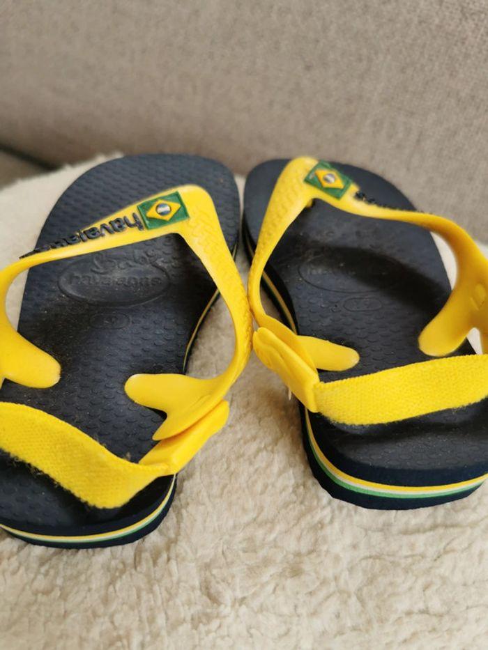 Tong havaianas garçon bleu et jaune taille 21 - photo numéro 2