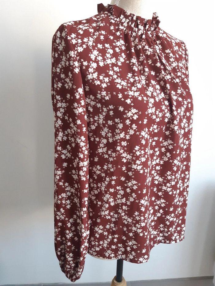 Blouse marron fleurs Shein T36 - photo numéro 3