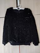 Pull noir sequins 8 ans Kiabi