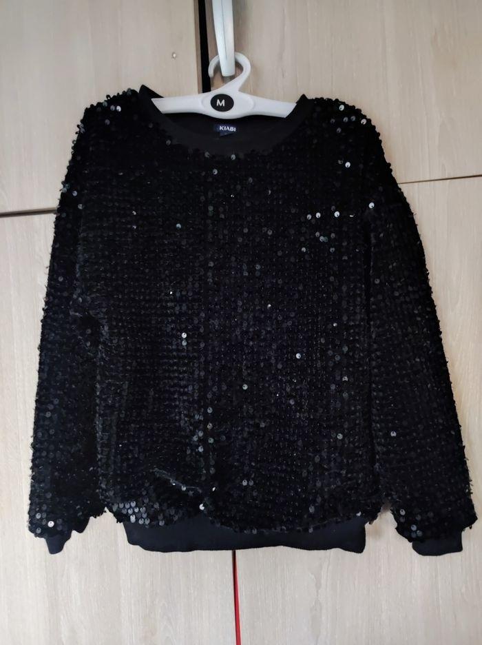 Pull noir sequins 8 ans Kiabi - photo numéro 1