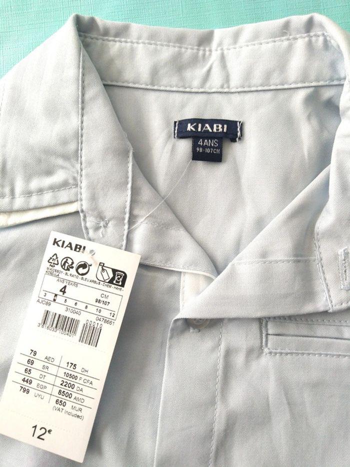 * Chemise bleue-gris clair à manches longues T4A Kiabi - photo numéro 2