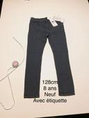 Pantalon jean skinny souple bleu neuf 8 ans