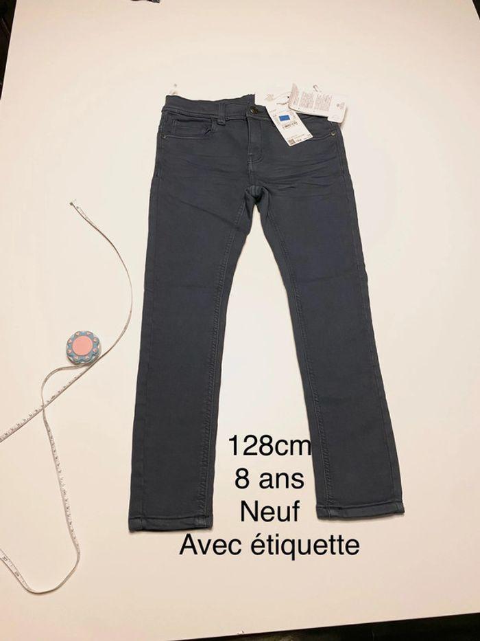 Pantalon jean skinny souple bleu neuf 8 ans - photo numéro 1