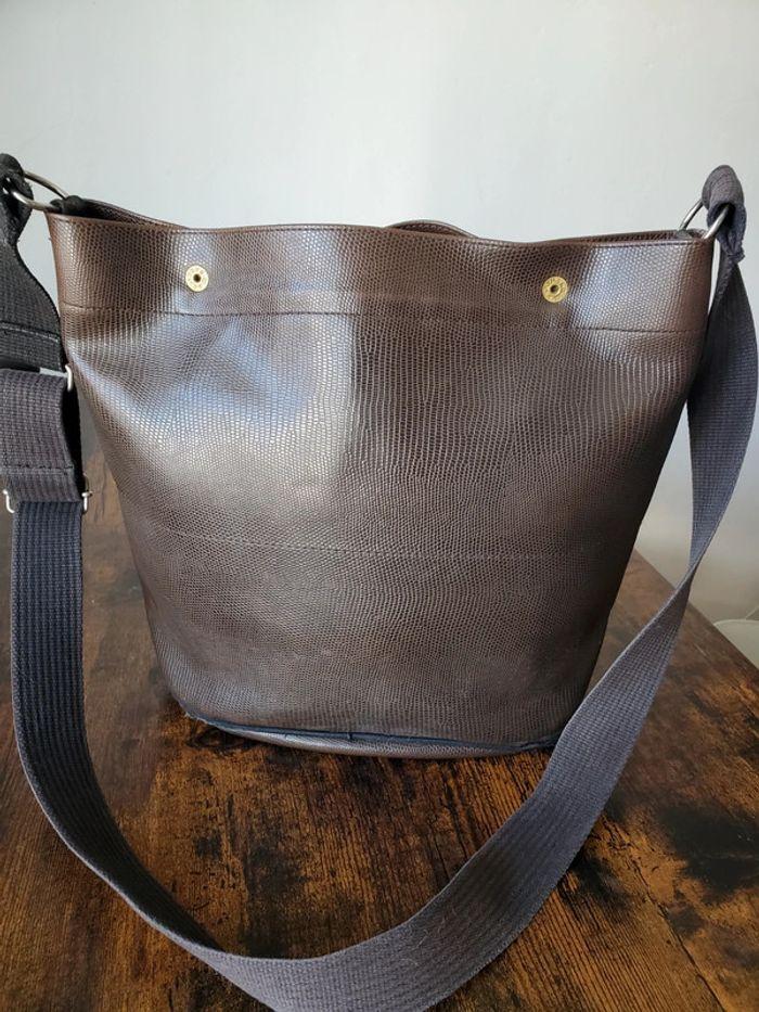 Sac fourré tout cuir bandoulière Vintage Dressing - photo numéro 6