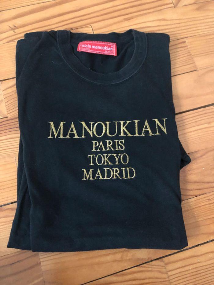 Vintage Tee shirt Noir Alain Manoukian 80's taille XL / 42 / 14 - photo numéro 1