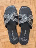 Mules strass noires