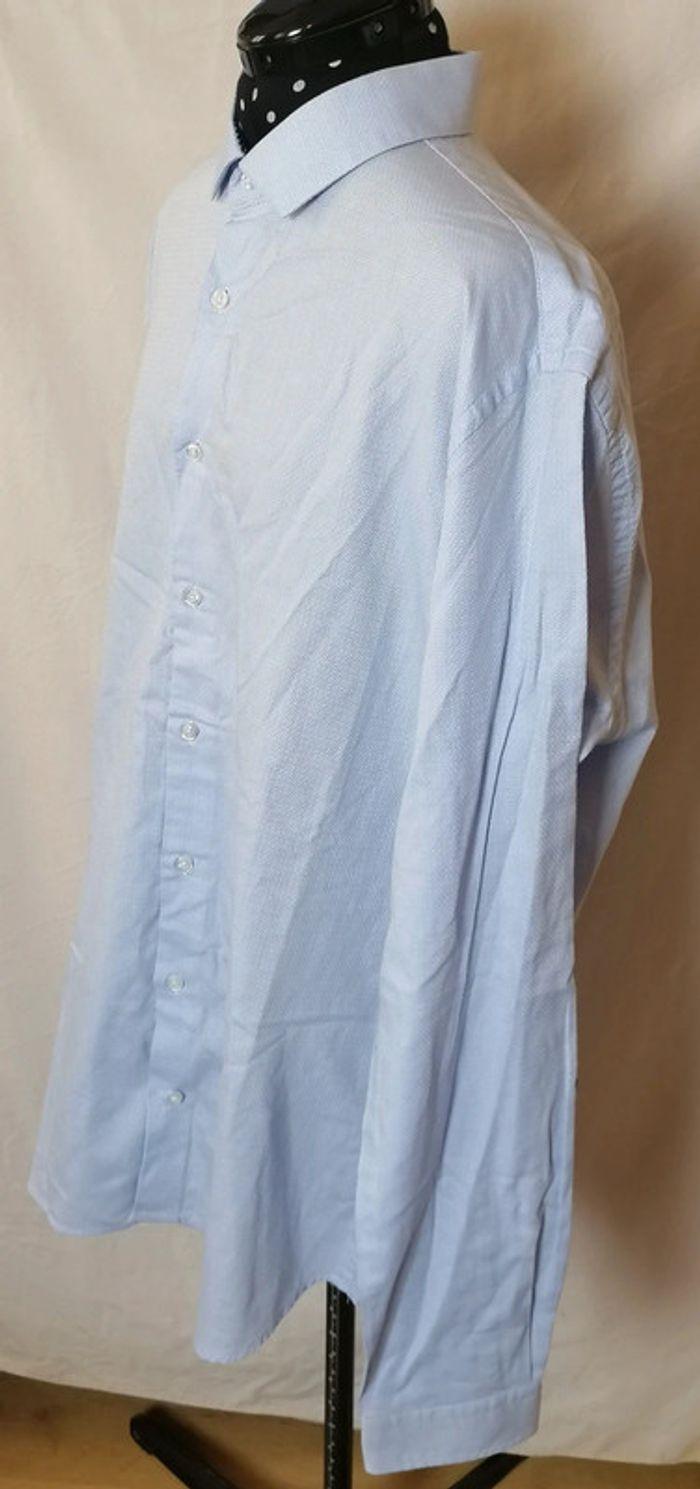 Chemise manches longues Celio Club à petit motifs bleu clair taille XXL - photo numéro 4