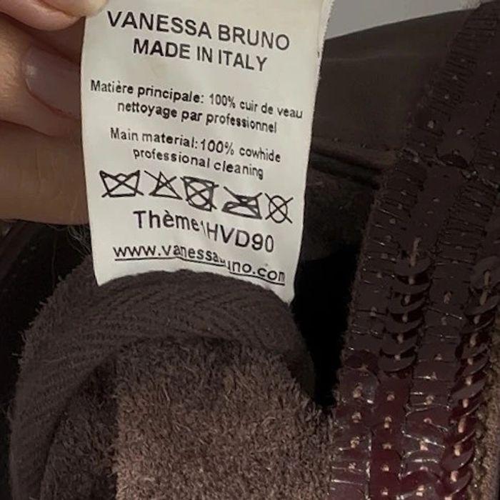 Grand sac cabas Vanessa Bruno en cuir brun très bon état - photo numéro 6