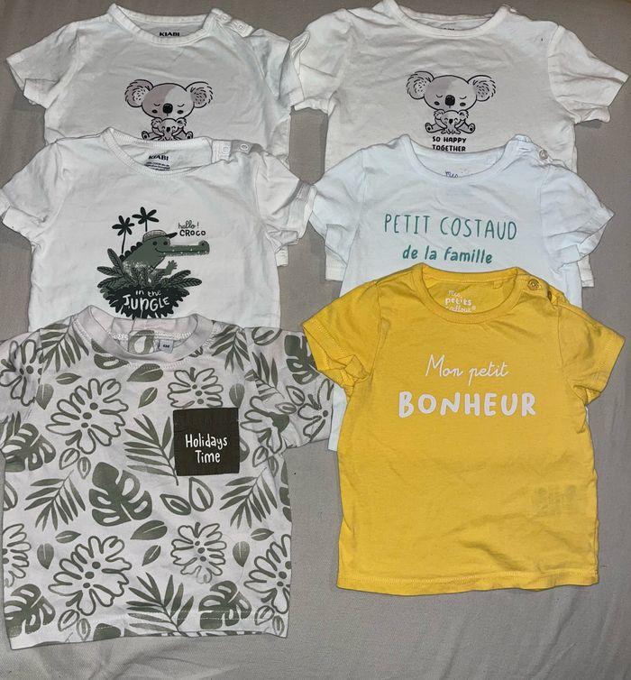 Lot de 6 t-shirts manches courtes 6 mois et 12 mois - photo numéro 1