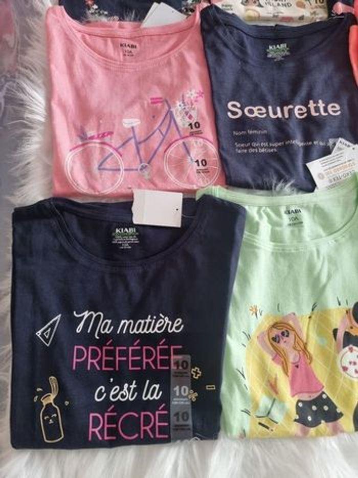 NEUFS (non portés) 🤩🤩🩷🩷superbe lot Tee-shirts MC 10 ans fille💜💜🤩😍 - photo numéro 3