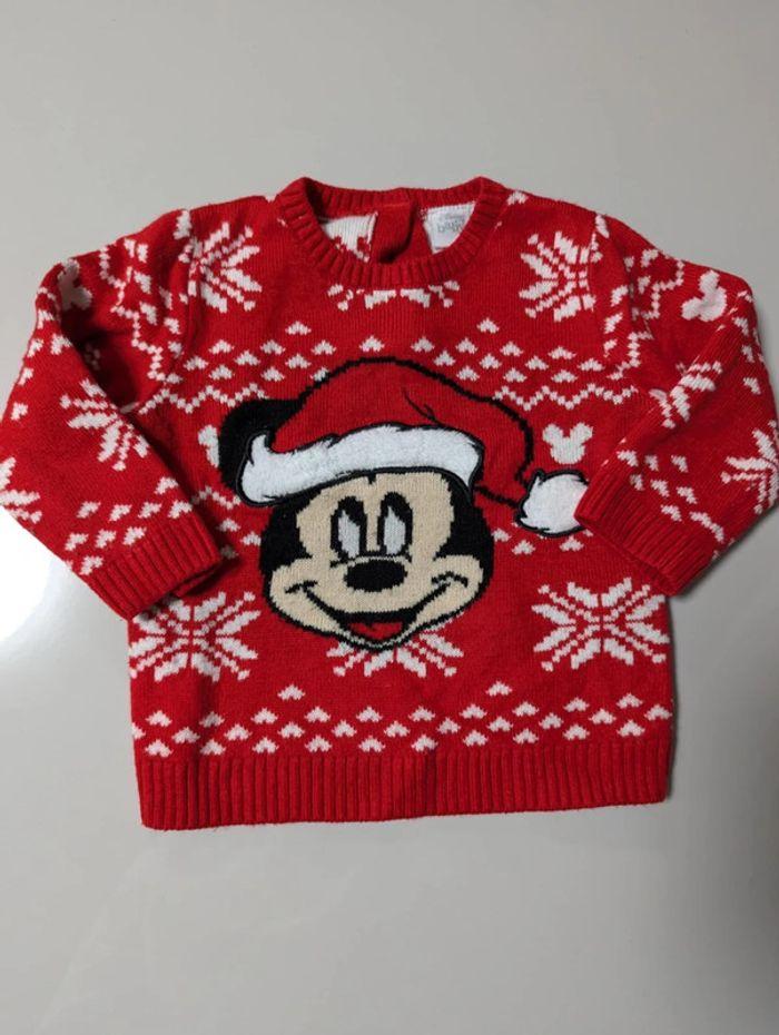 Pull de Noël Mickey 12 mois - photo numéro 2