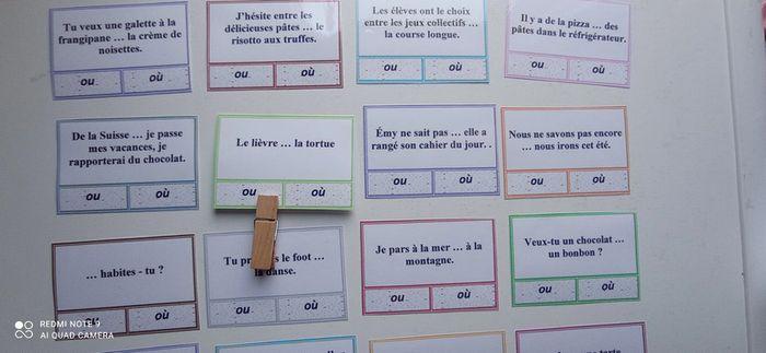 Jeu cartes à pince homophones ou où - photo numéro 4