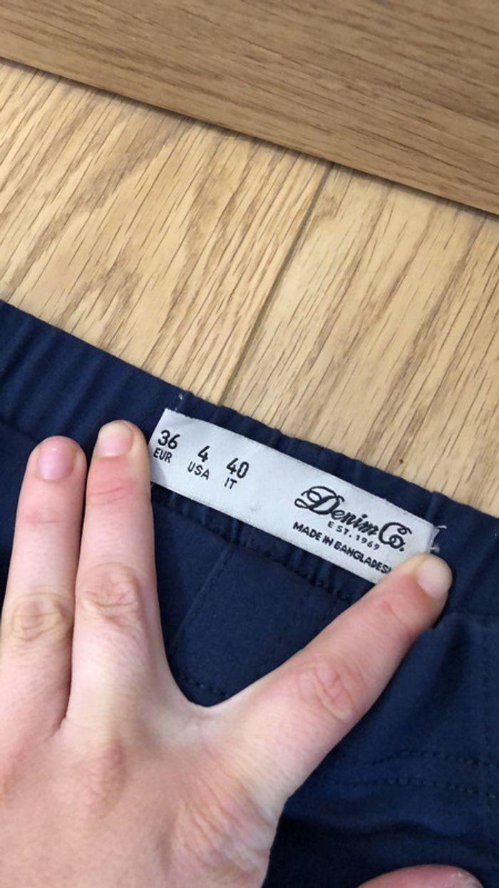 Pantalon équitation taille 36 / legging taille haute bleu fermeture éclair en bas - photo numéro 4